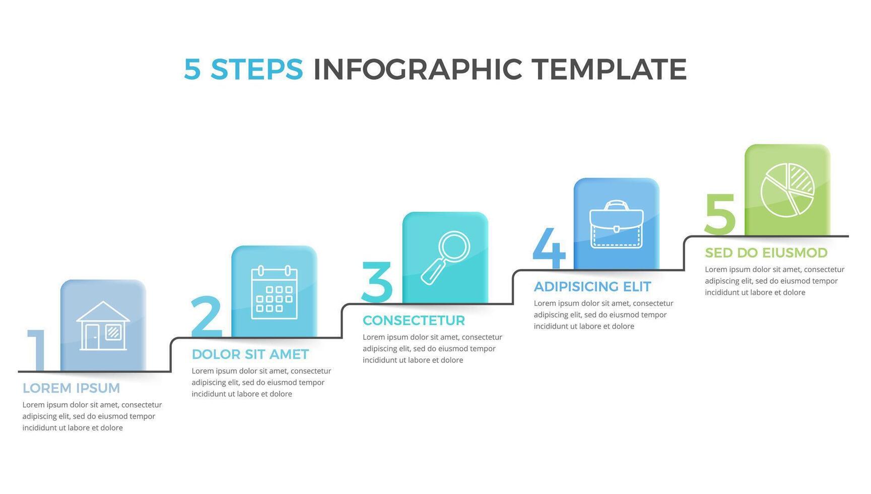 Infographic Template with 5 Steps vector
