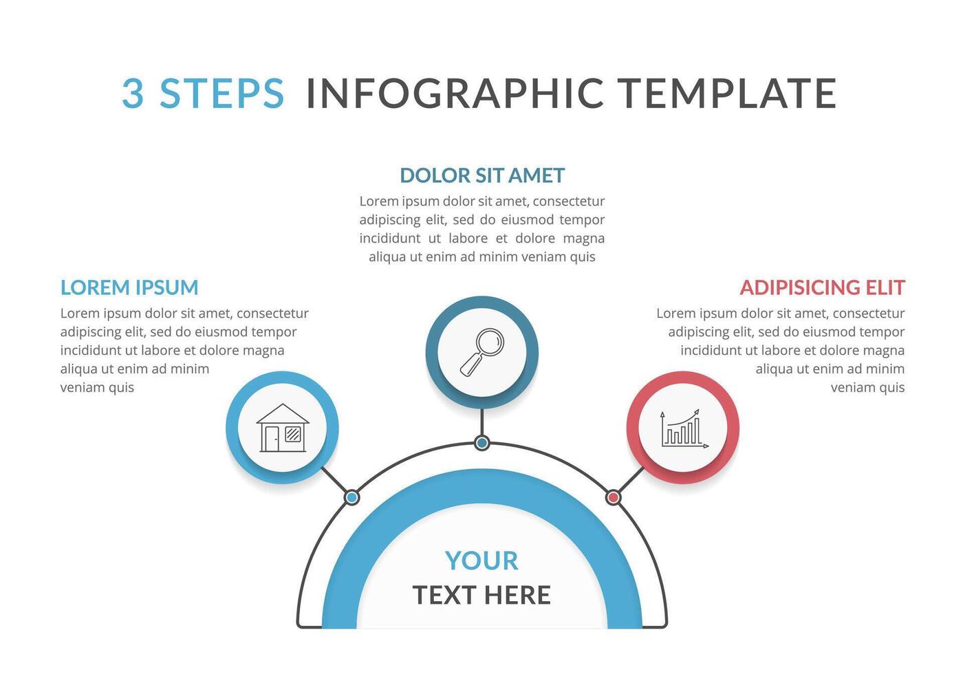 Infographic Template with 3 Steps vector
