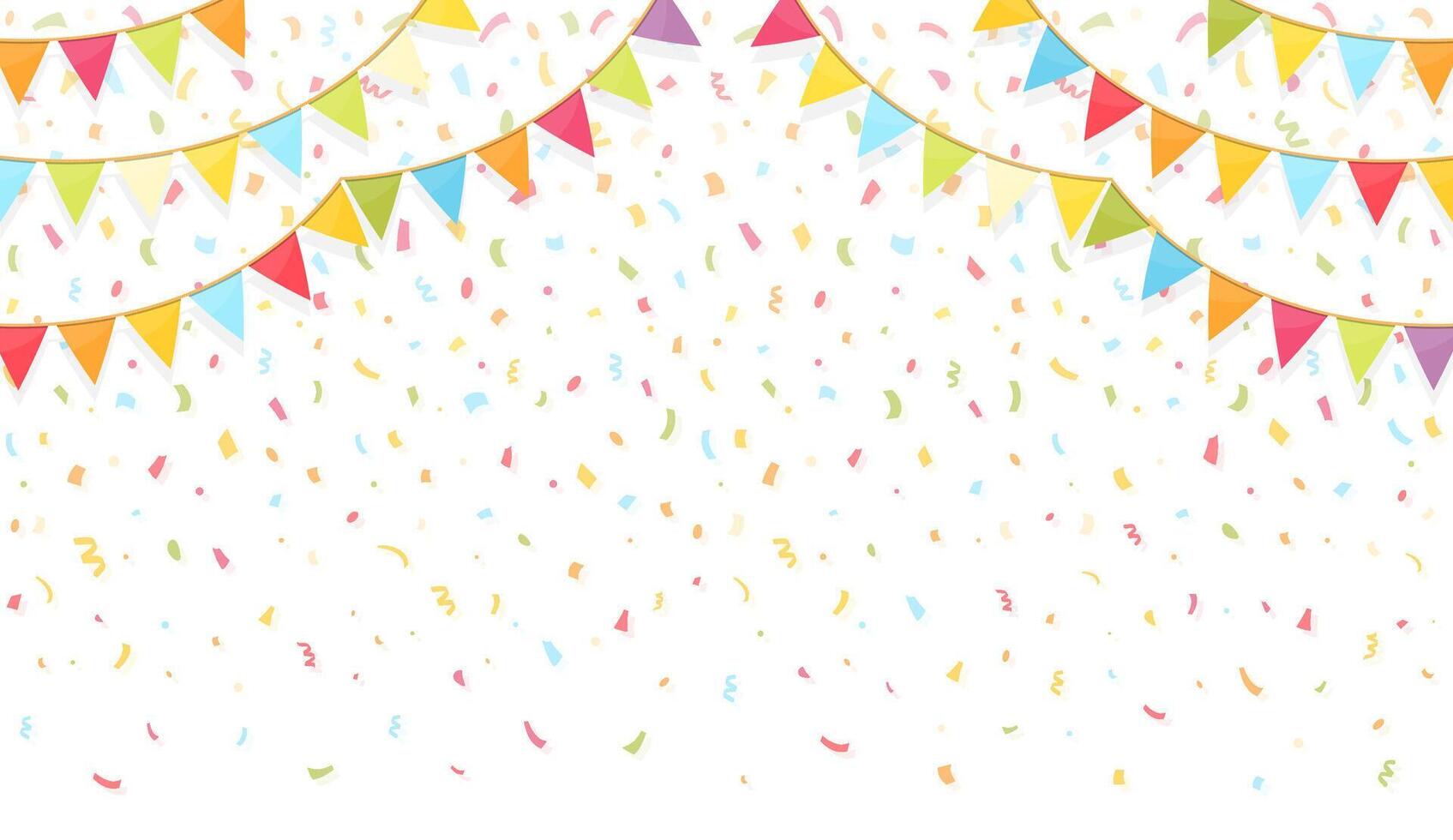 Background with Bunting and Confetti vector