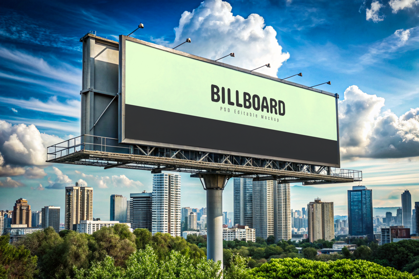 Realistic Advertising Billboard Mockup for Outdoor Marketing Campaigns psd
