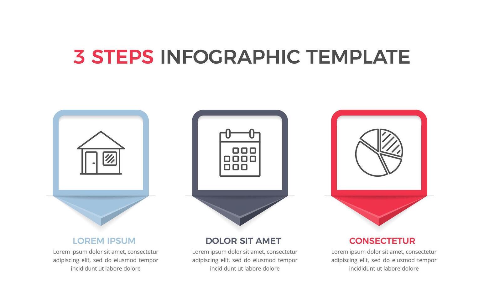 Infographic Template with 3 Steps vector