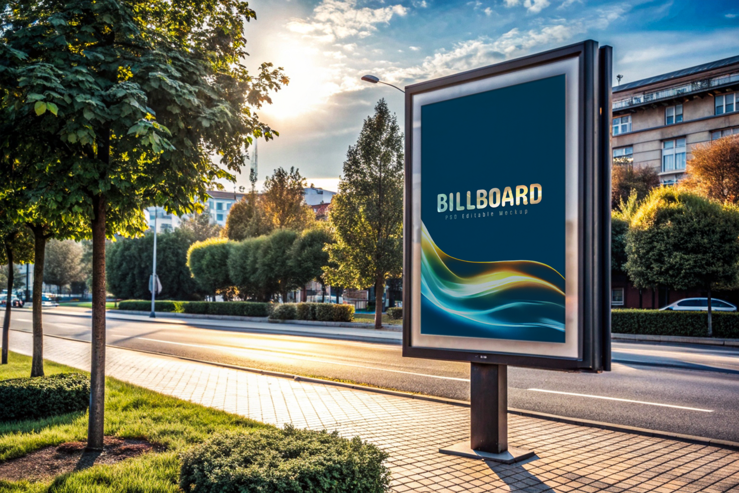 Realistic Advertising Billboard Mockup for Outdoor Marketing Campaigns psd