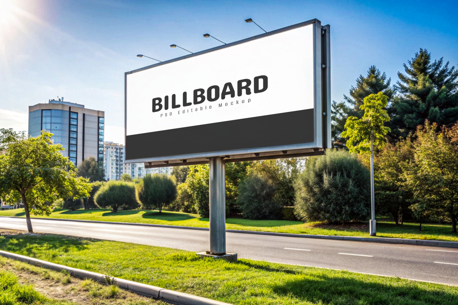 Realistic Advertising Billboard Mockup for Outdoor Marketing Campaigns psd
