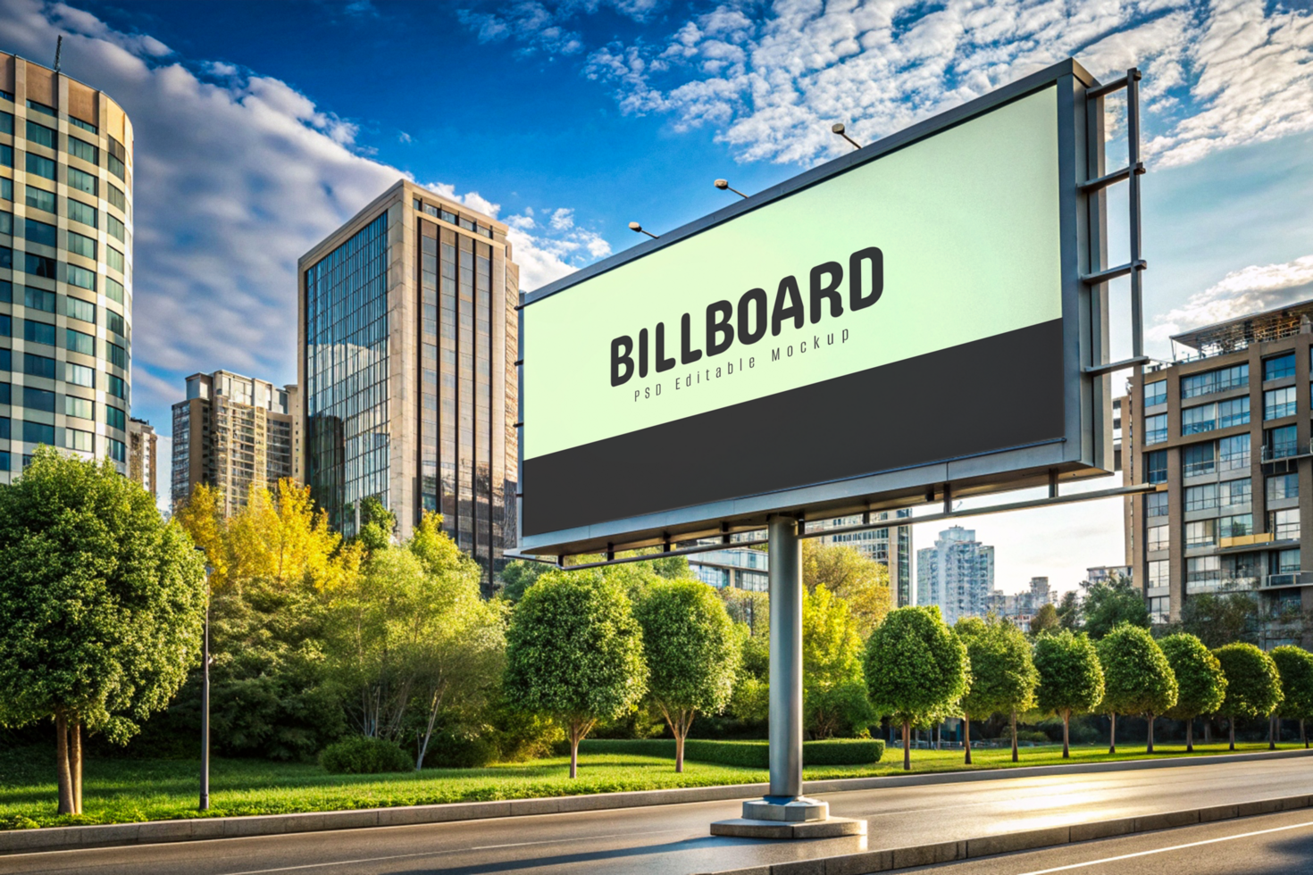 Realistic Advertising Billboard Mockup for Outdoor Marketing Campaigns psd