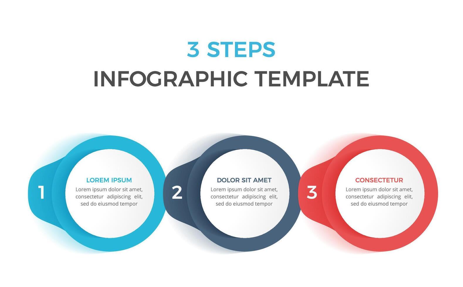 Infographic Template with 3 Steps vector