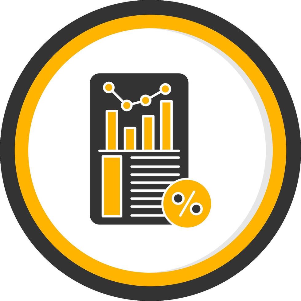 Sales Report Glyph Two Color Circle Icon vector