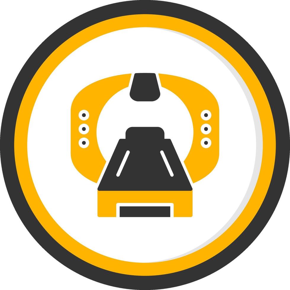 Mri Machine Glyph Two Color Circle Icon vector