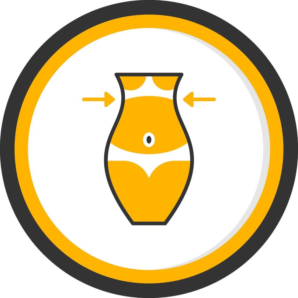Fat Loss Glyph Two Color Circle Icon vector