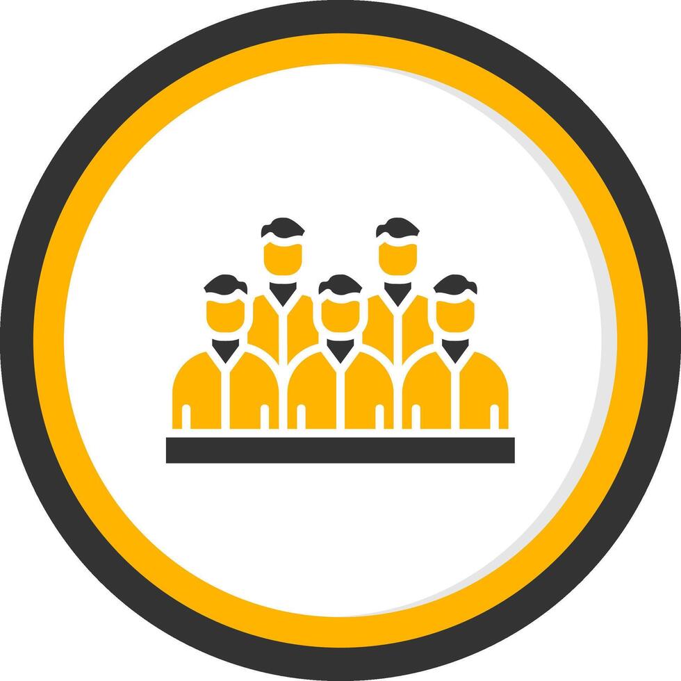 Spectators Glyph Two Color Circle Icon vector