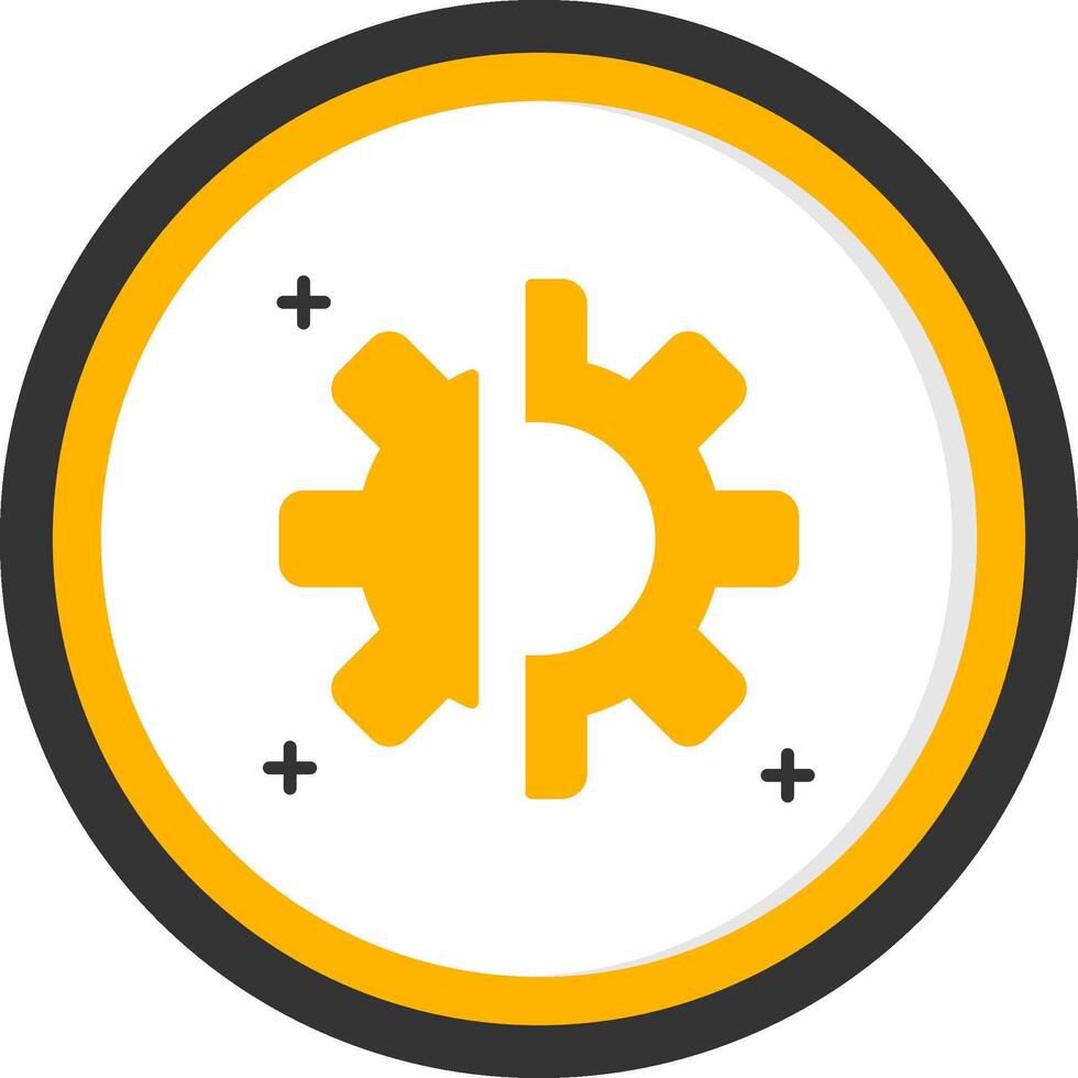 Disruption Glyph Two Color Circle Icon vector
