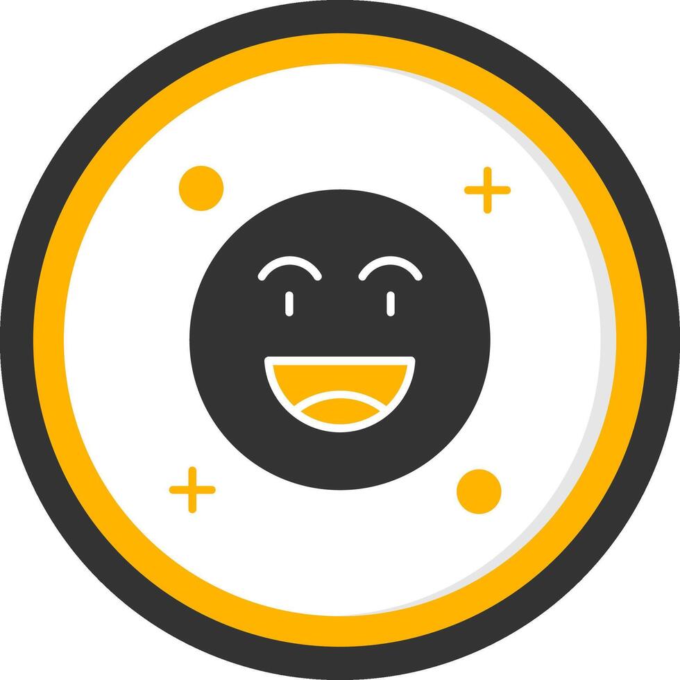 Happy Glyph Two Color Circle Icon vector