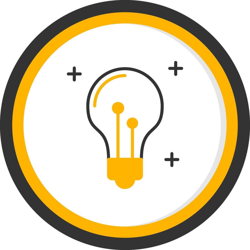 Idea Glyph Two Color Circle Icon vector