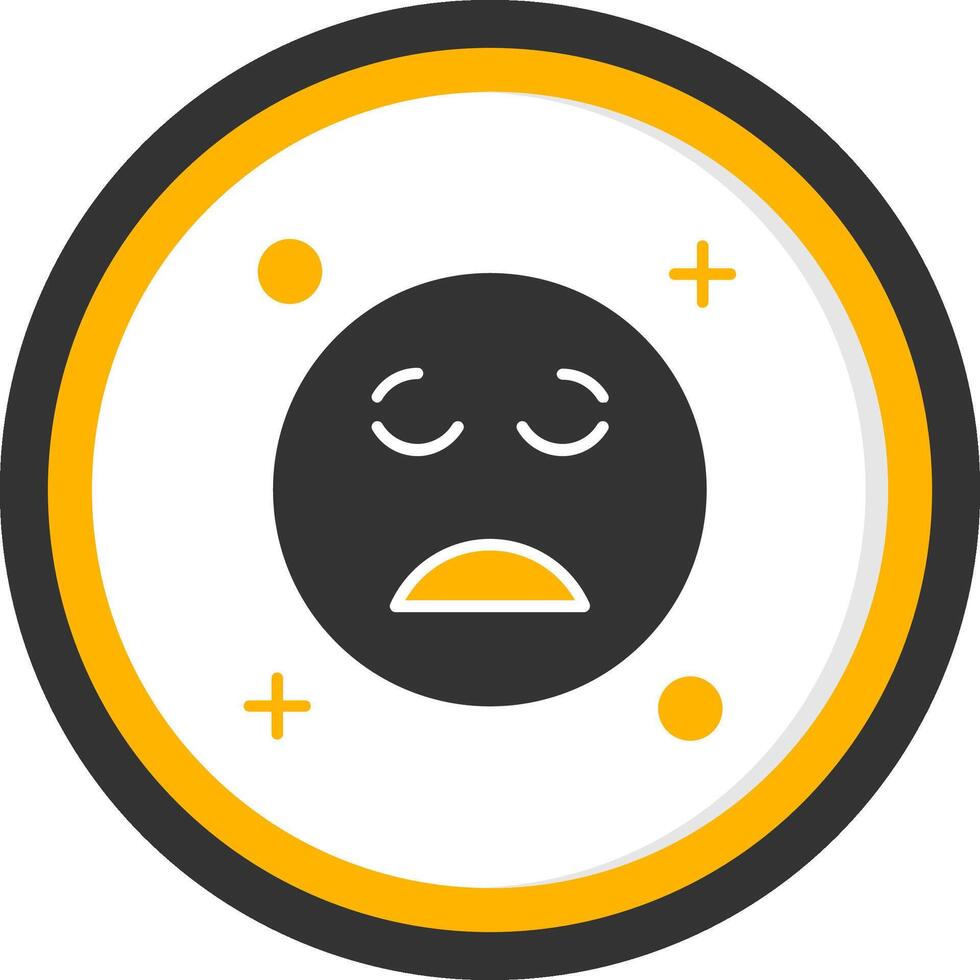 Relieved Glyph Two Color Circle Icon vector
