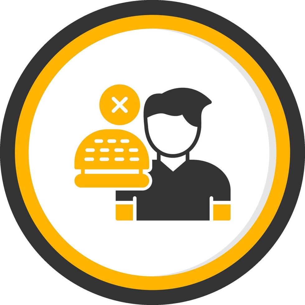 No Appetite Glyph Two Color Circle Icon vector