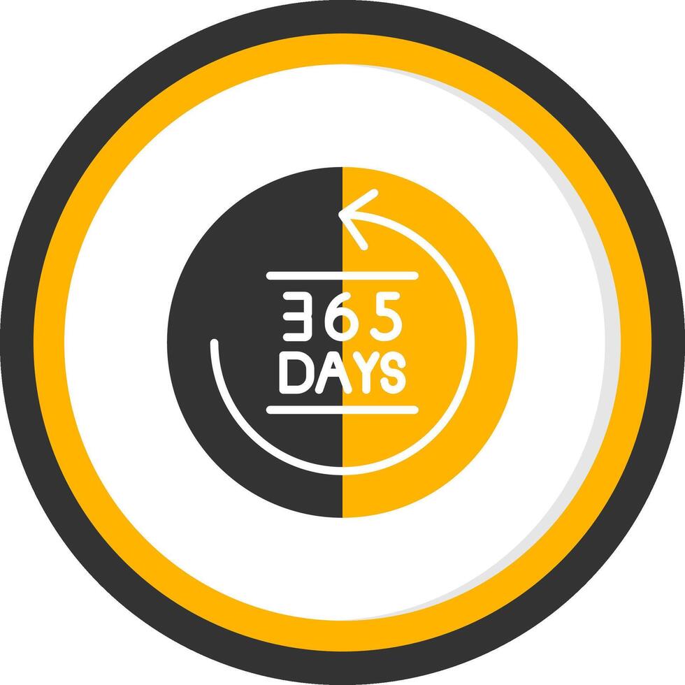 365 Days Glyph Two Color Circle Icon vector