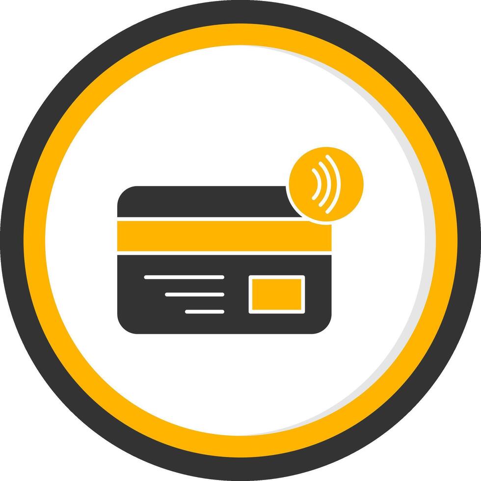 Nfc Payment Glyph Two Color Circle Icon vector