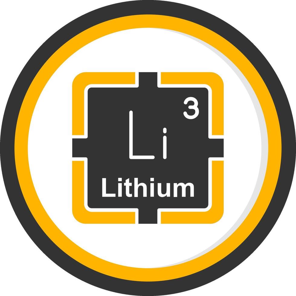 Lithium Glyph Two Color Circle Icon vector