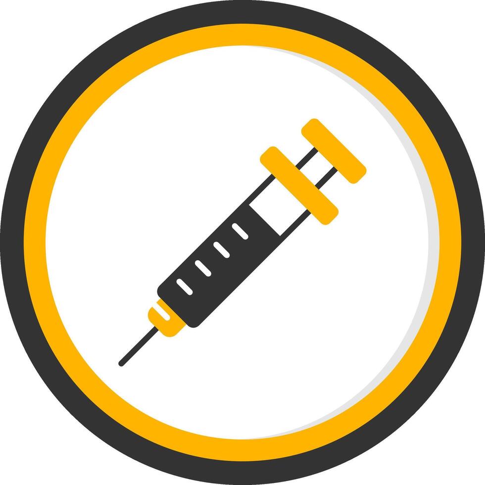 Injection Glyph Two Color Circle Icon vector