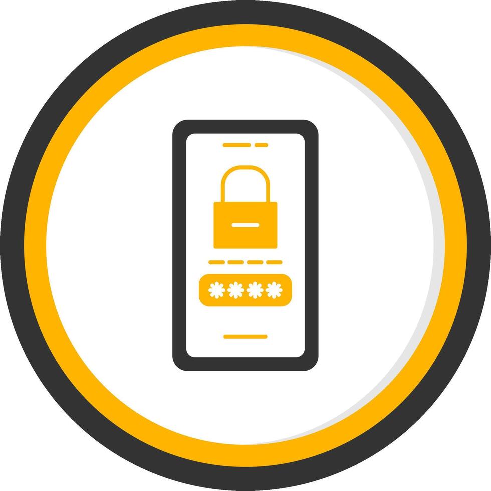 Password Lock Glyph Two Color Circle Icon vector