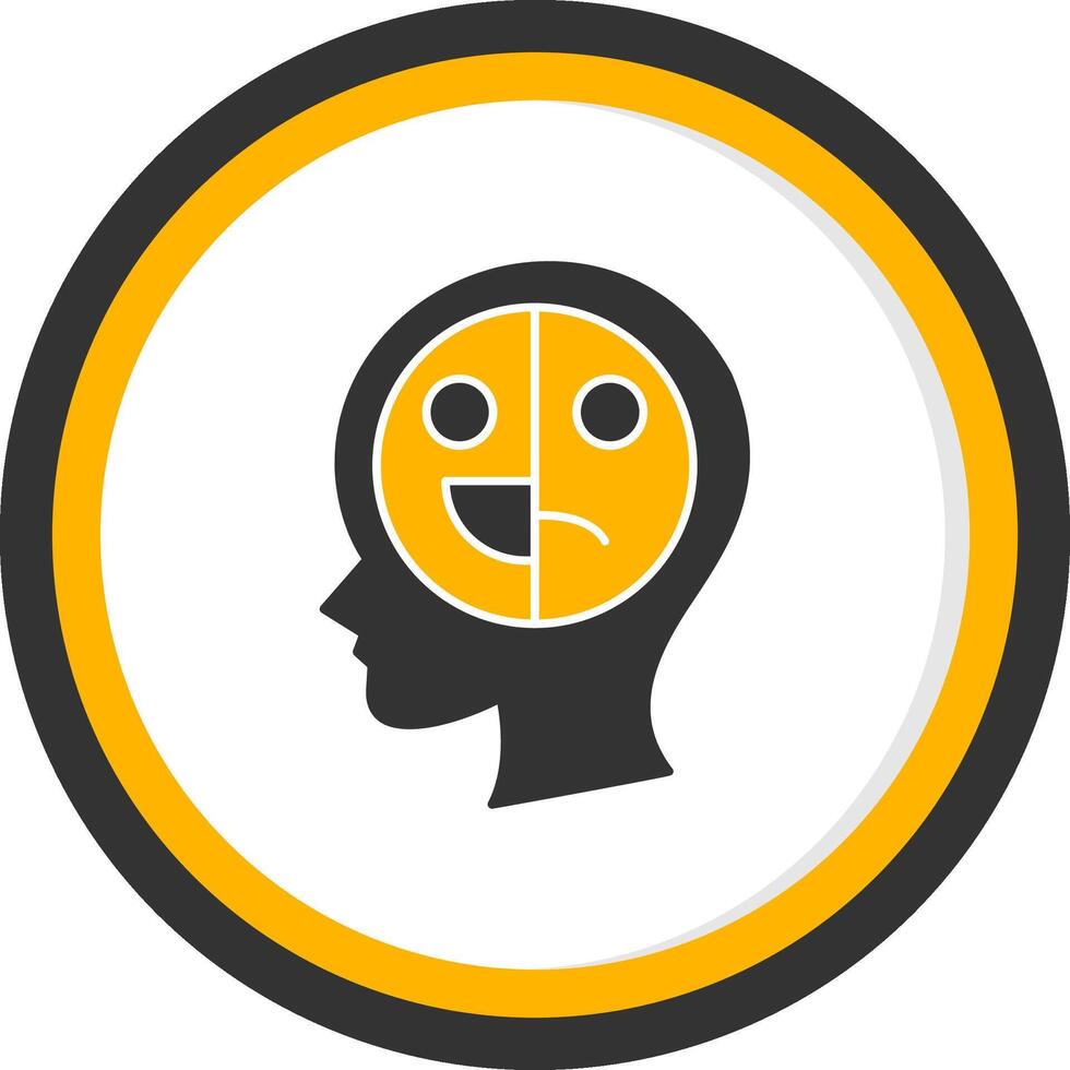 Mood Swings Glyph Two Color Circle Icon vector