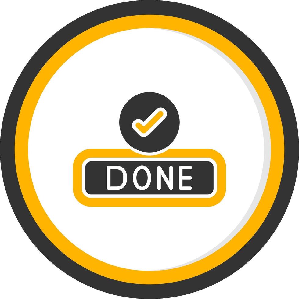 Done Glyph Two Color Circle Icon vector
