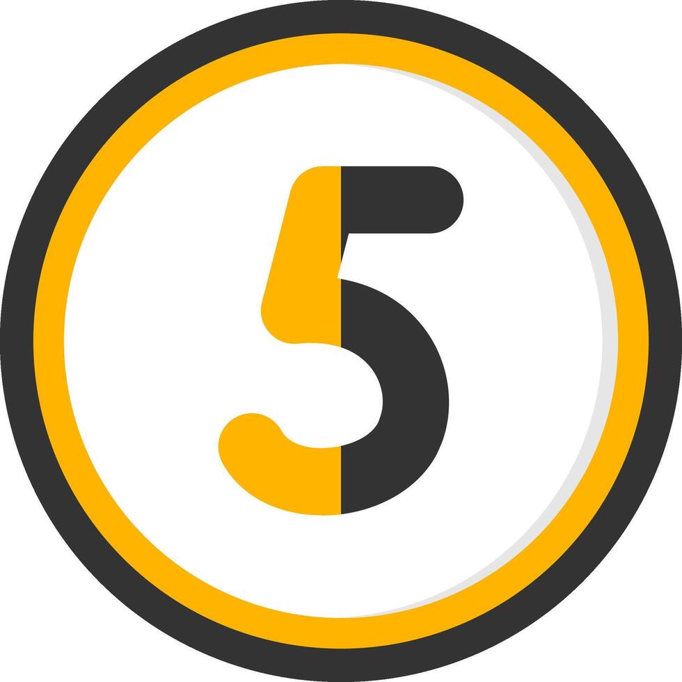 Five Glyph Two Color Circle Icon vector