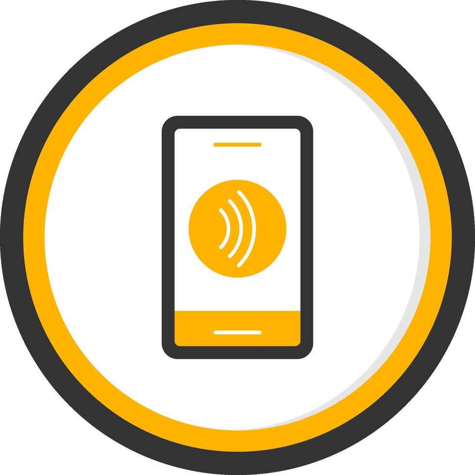 Tap To Pay Glyph Two Color Circle Icon vector