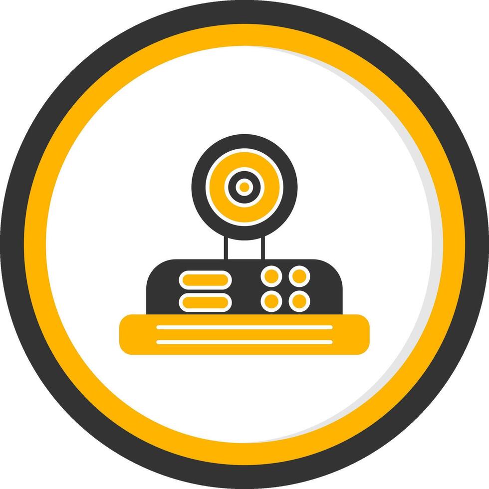 Camera Glyph Two Color Circle Icon vector