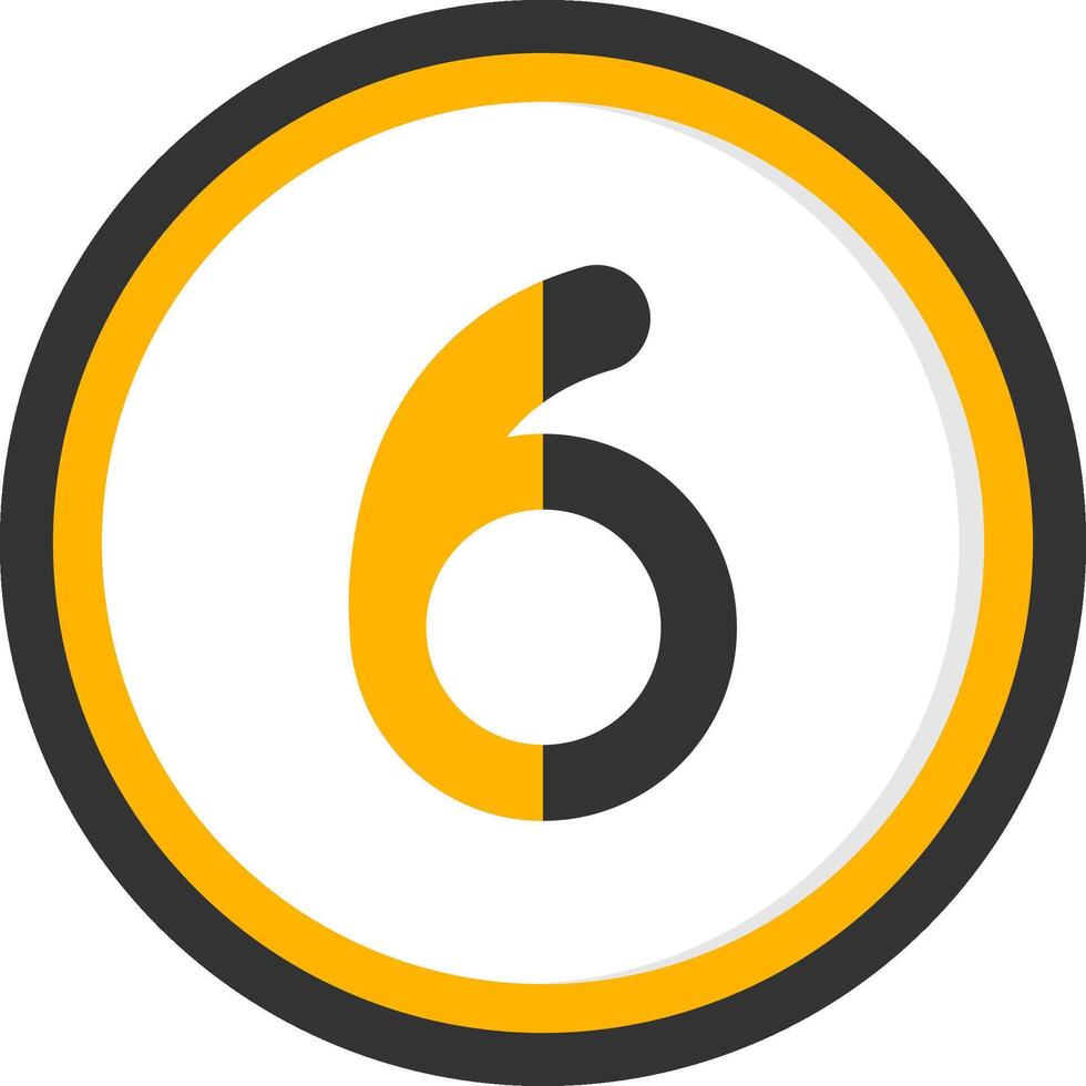 Six Glyph Two Color Circle Icon vector