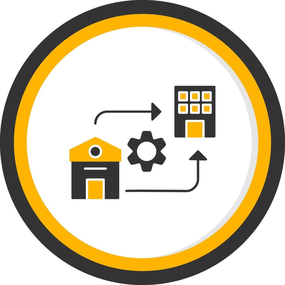 Hybrid Work Glyph Two Color Circle Icon vector