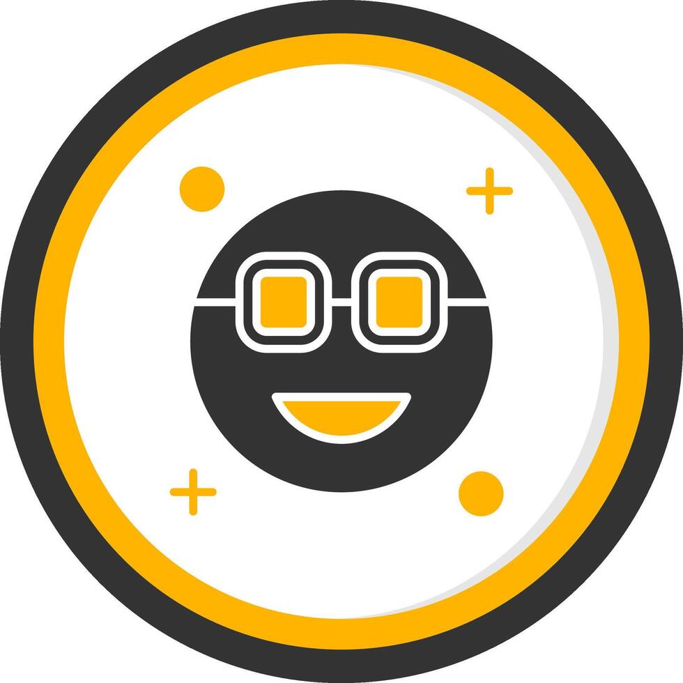 Cool Glyph Two Color Circle Icon vector
