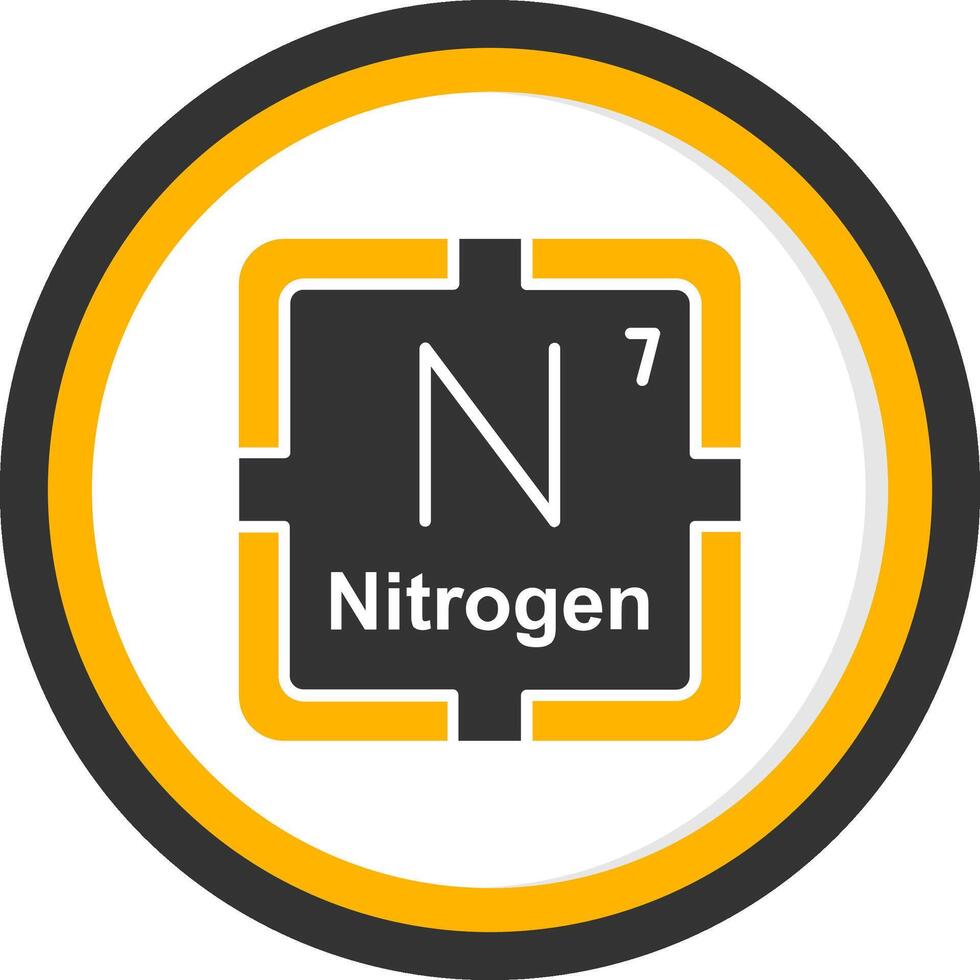 Nitrogen Glyph Two Color Circle Icon vector