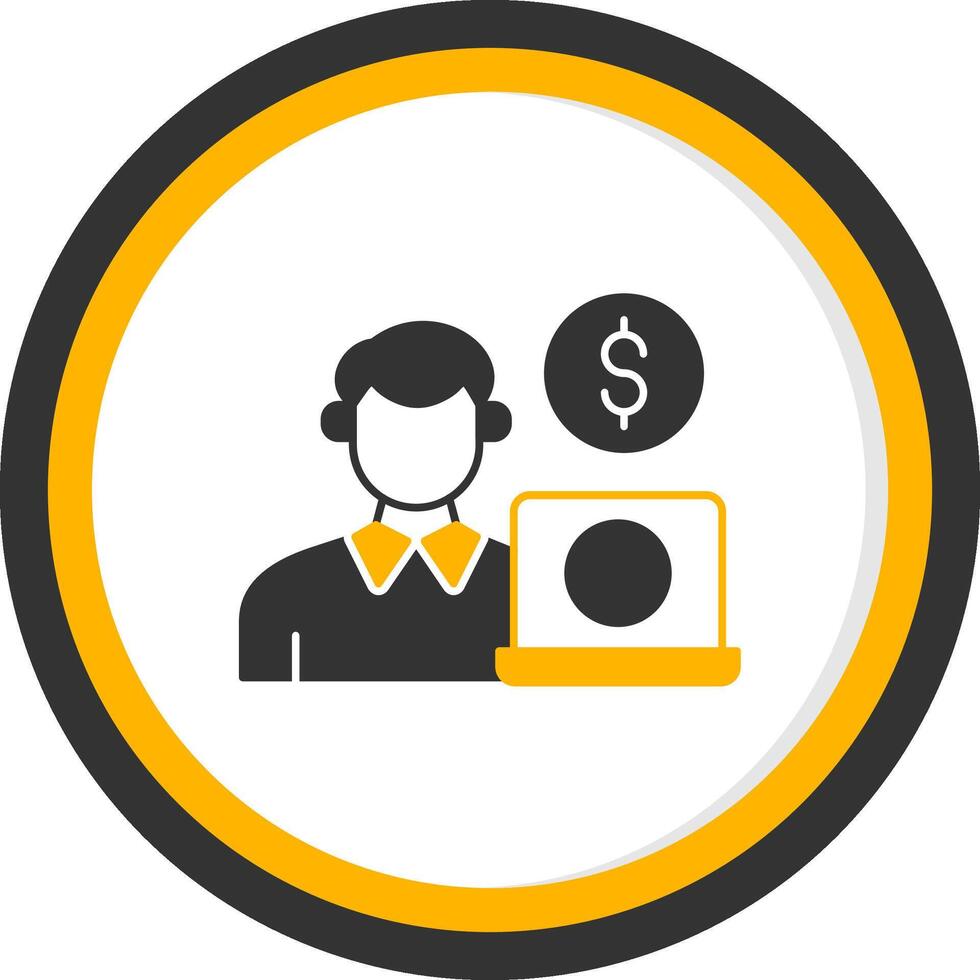 Freelancer Glyph Two Color Circle Icon vector