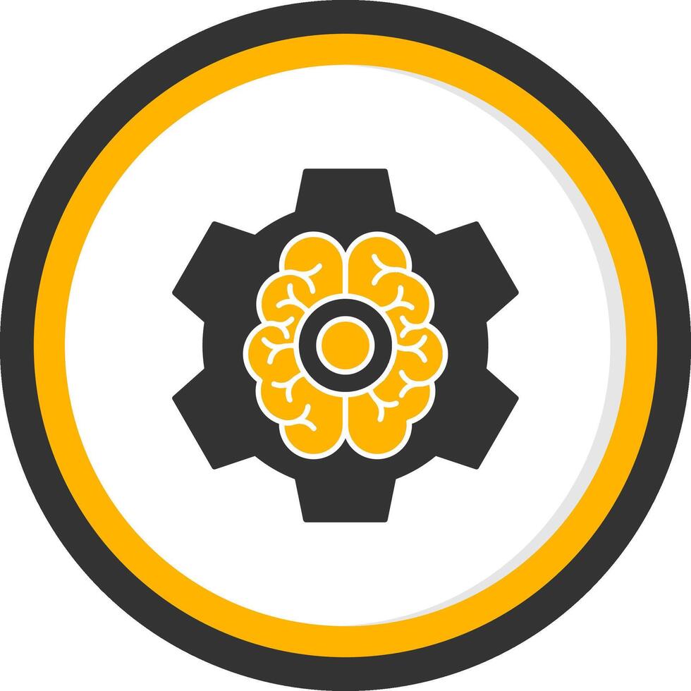Brain Functions Glyph Two Color Circle Icon vector