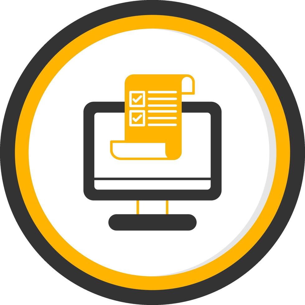Brief Glyph Two Color Circle Icon vector
