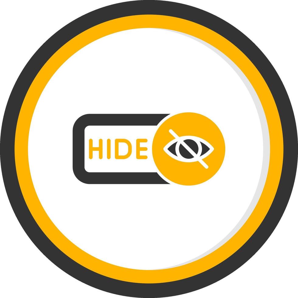 Hide Glyph Two Color Circle Icon vector
