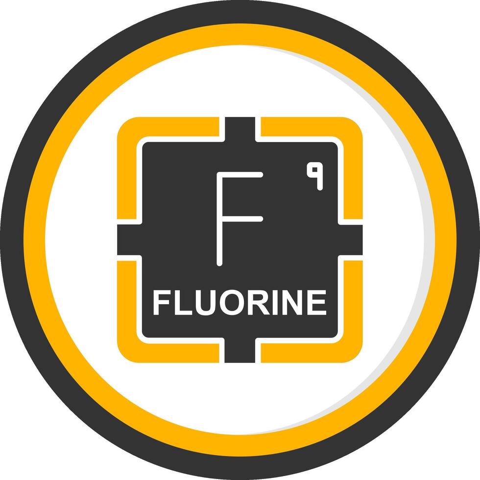 Fluorine Glyph Two Color Circle Icon vector