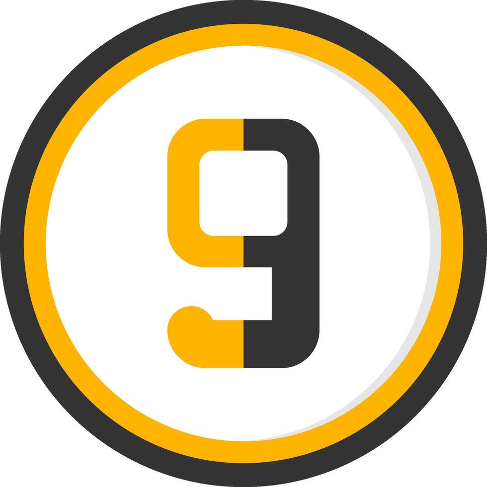 Nine Glyph Two Color Circle Icon vector