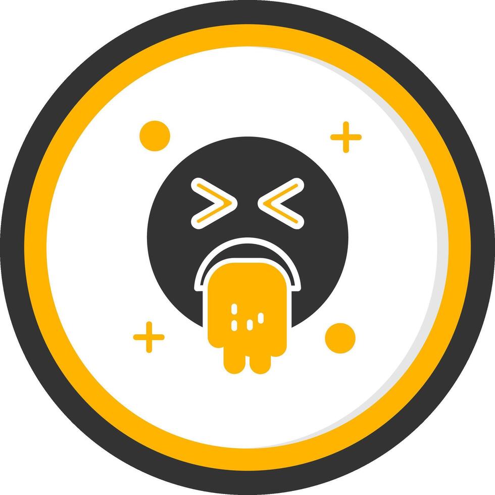Vomit Glyph Two Color Circle Icon vector