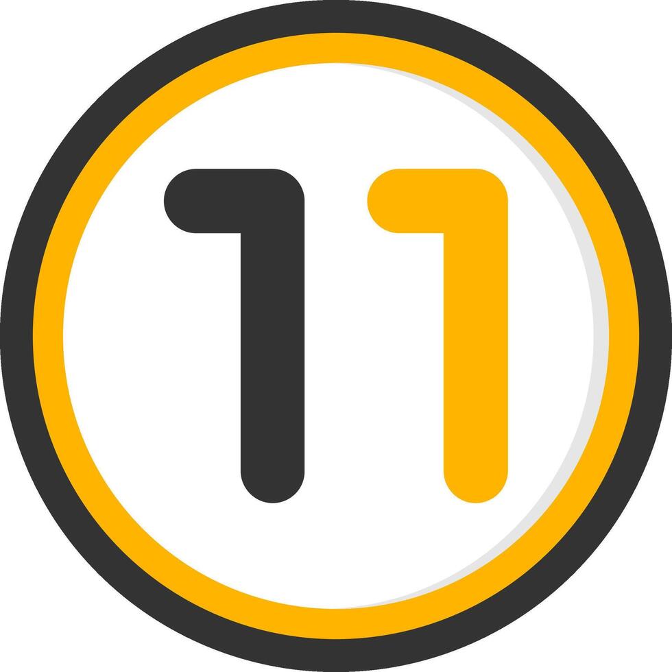 Eleven Glyph Two Color Circle Icon vector
