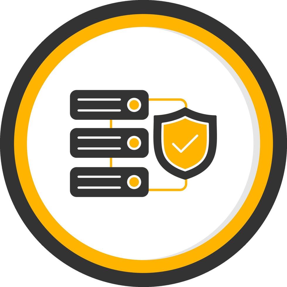 Data Protection Glyph Two Color Circle Icon vector