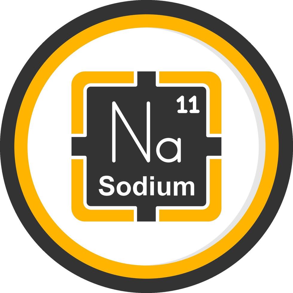 Sodium Glyph Two Color Circle Icon vector