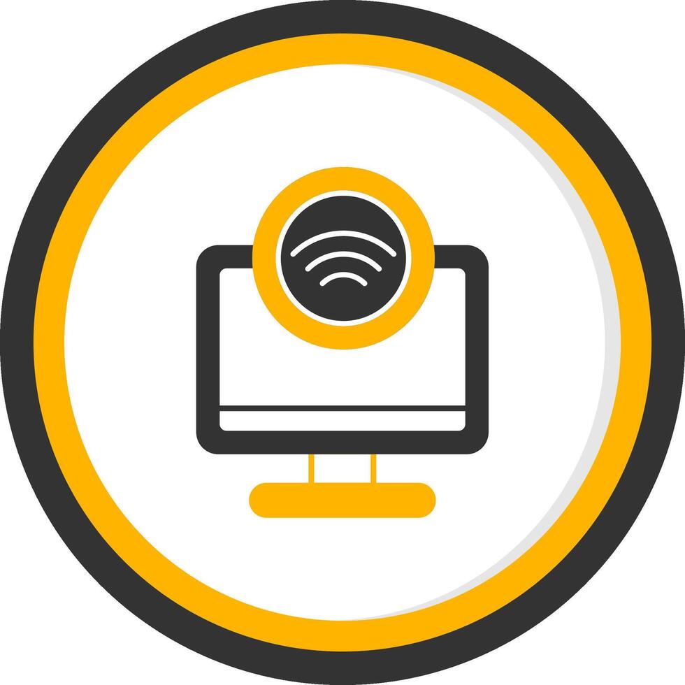 Internet Access Glyph Two Color Circle Icon vector