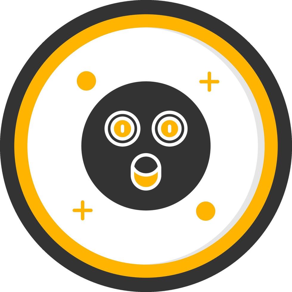 Surprised Glyph Two Color Circle Icon vector