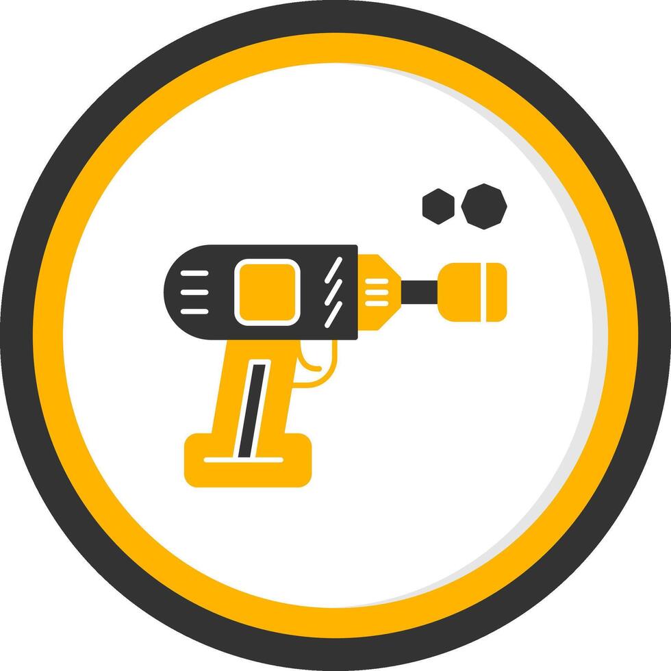 Impact Wrench Glyph Two Color Circle Icon vector