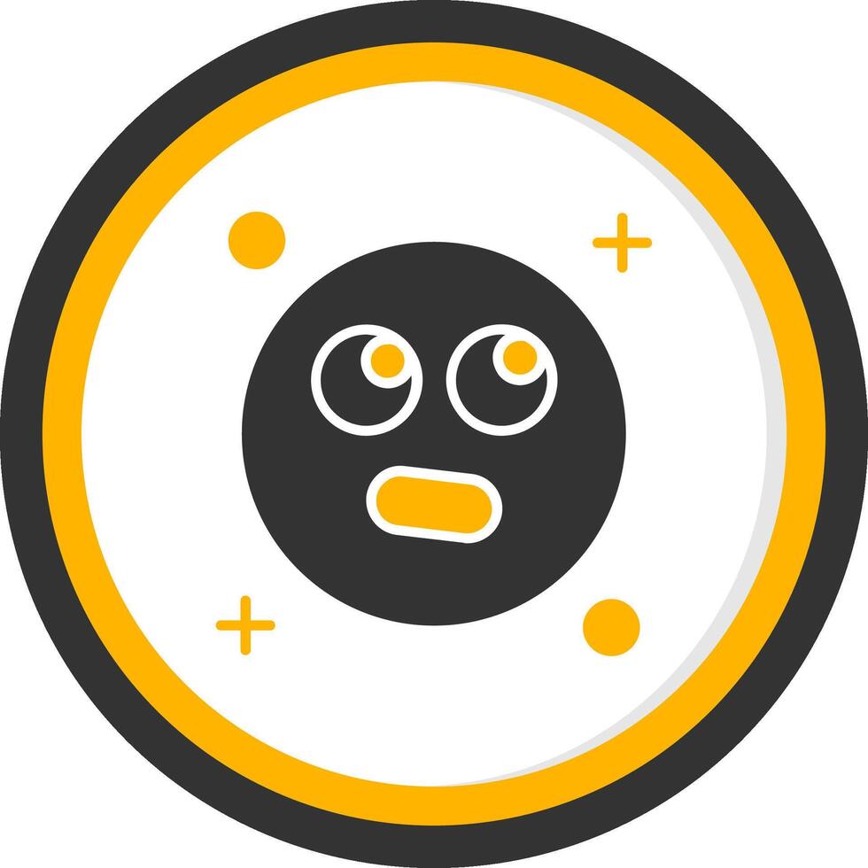 Rolling eyes Glyph Two Color Circle Icon vector