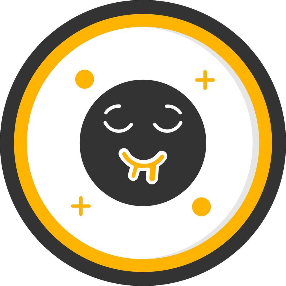 Drooling Glyph Two Color Circle Icon vector