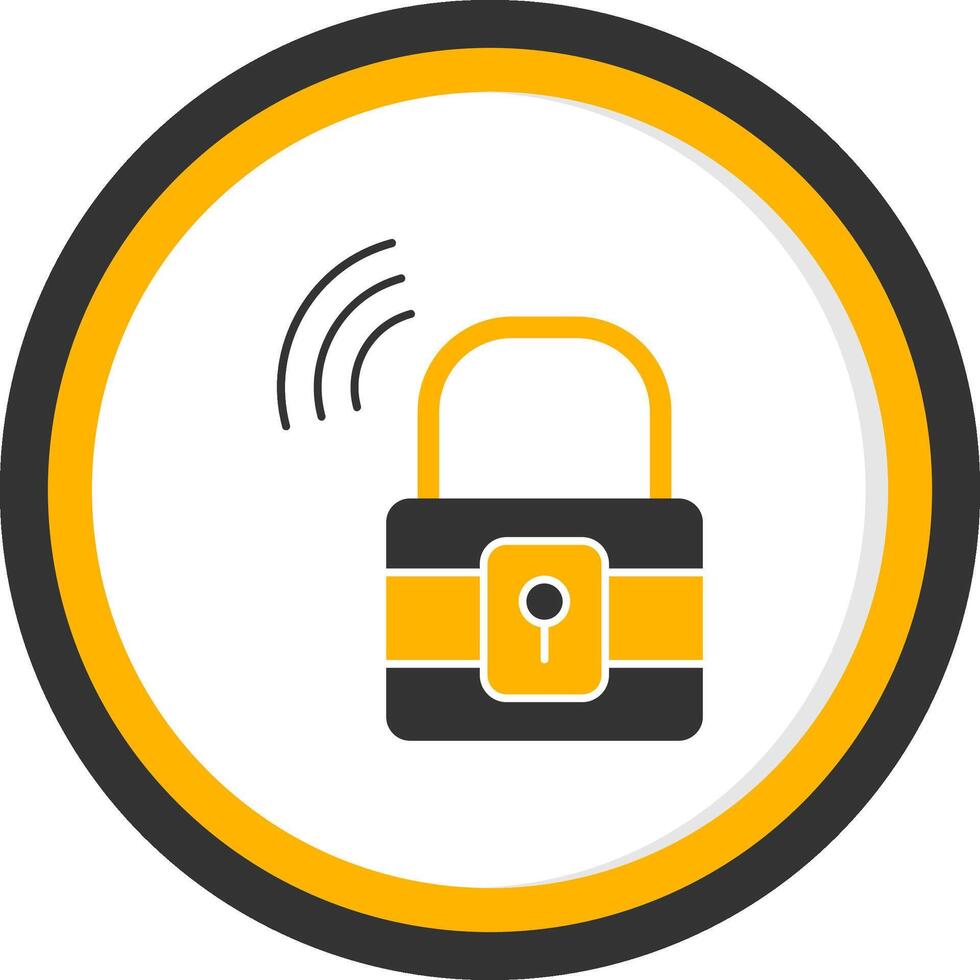 Padlock Glyph Two Color Circle Icon vector