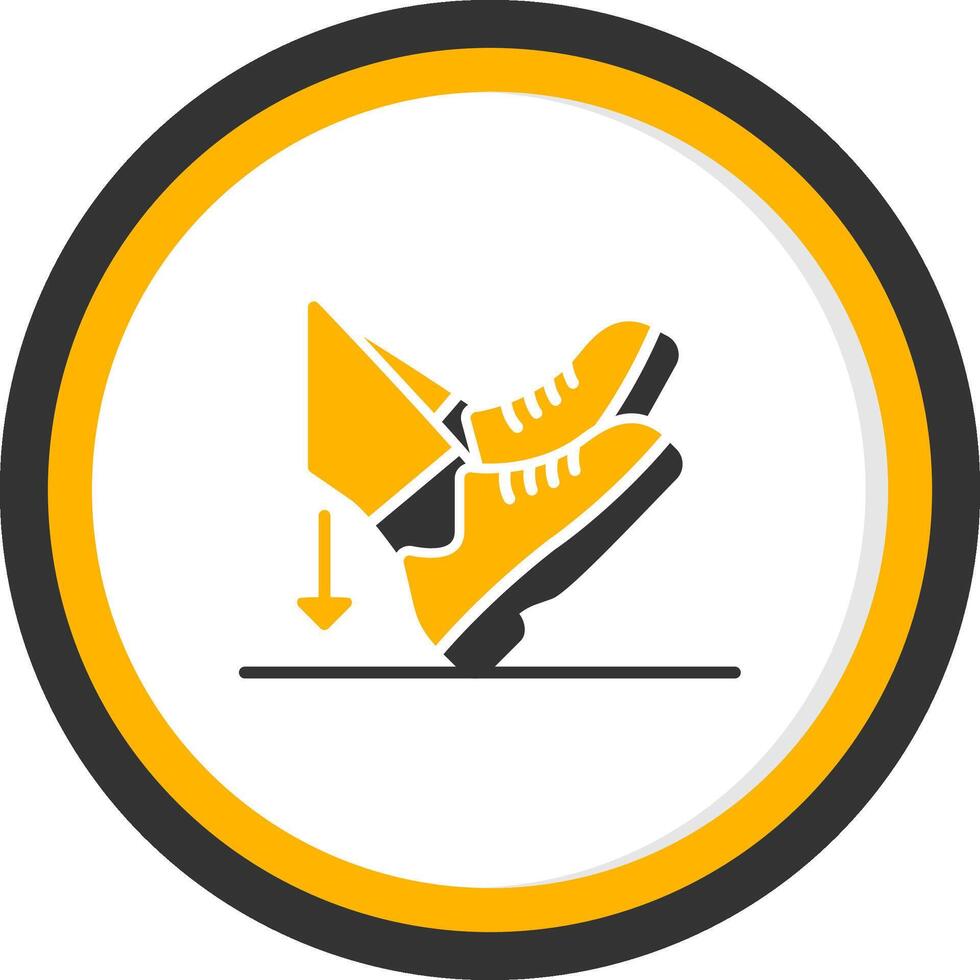Heel Dig Glyph Two Color Circle Icon vector