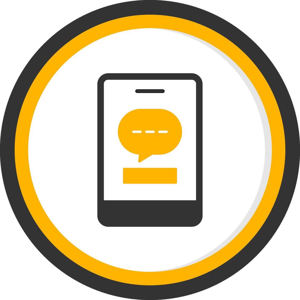 Phone Message Glyph Two Color Circle Icon vector